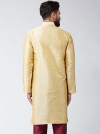 SOJANYA Kurta Lurus Pepejal Berwarna Emas Lelaki