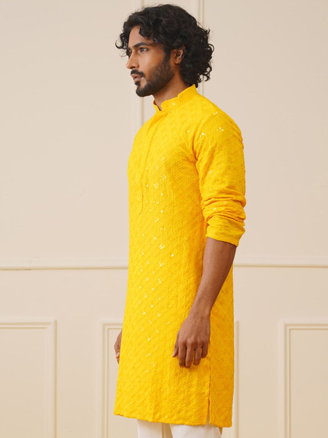 Jompers Ethnic Motifs Embroidered Chikankari Pure Cotton Straight Kurta