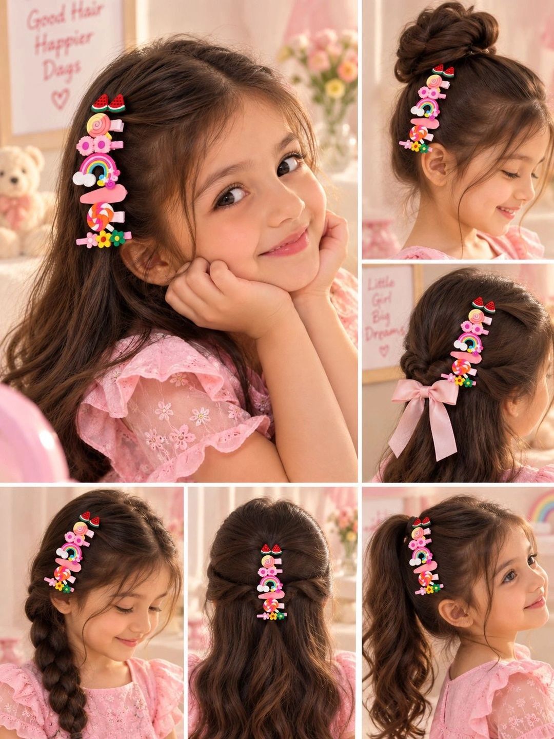 VOGUE PANASH Set Wanita 5 Klip Rambut Alligator Berhias
