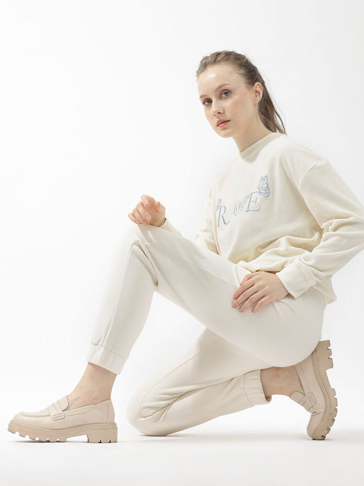 RAREISM Round Neck Embroidered Sweatshirt