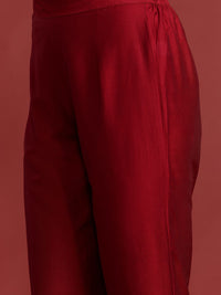 Anouk Ethnic Print Velvet-Finish Regular Kurti with Trouser
