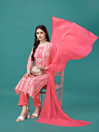 KALINI Bandhani Printed Gotta PattiKurta With Trousers & Dupatta