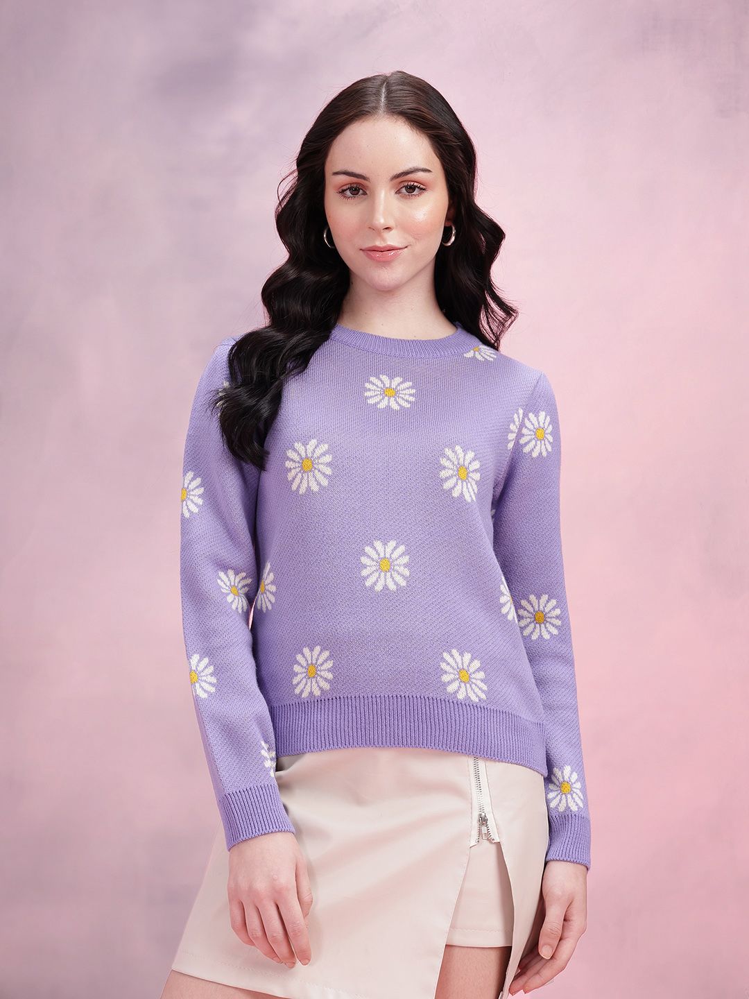 DressBerry Women Floral Acrylic Pullover