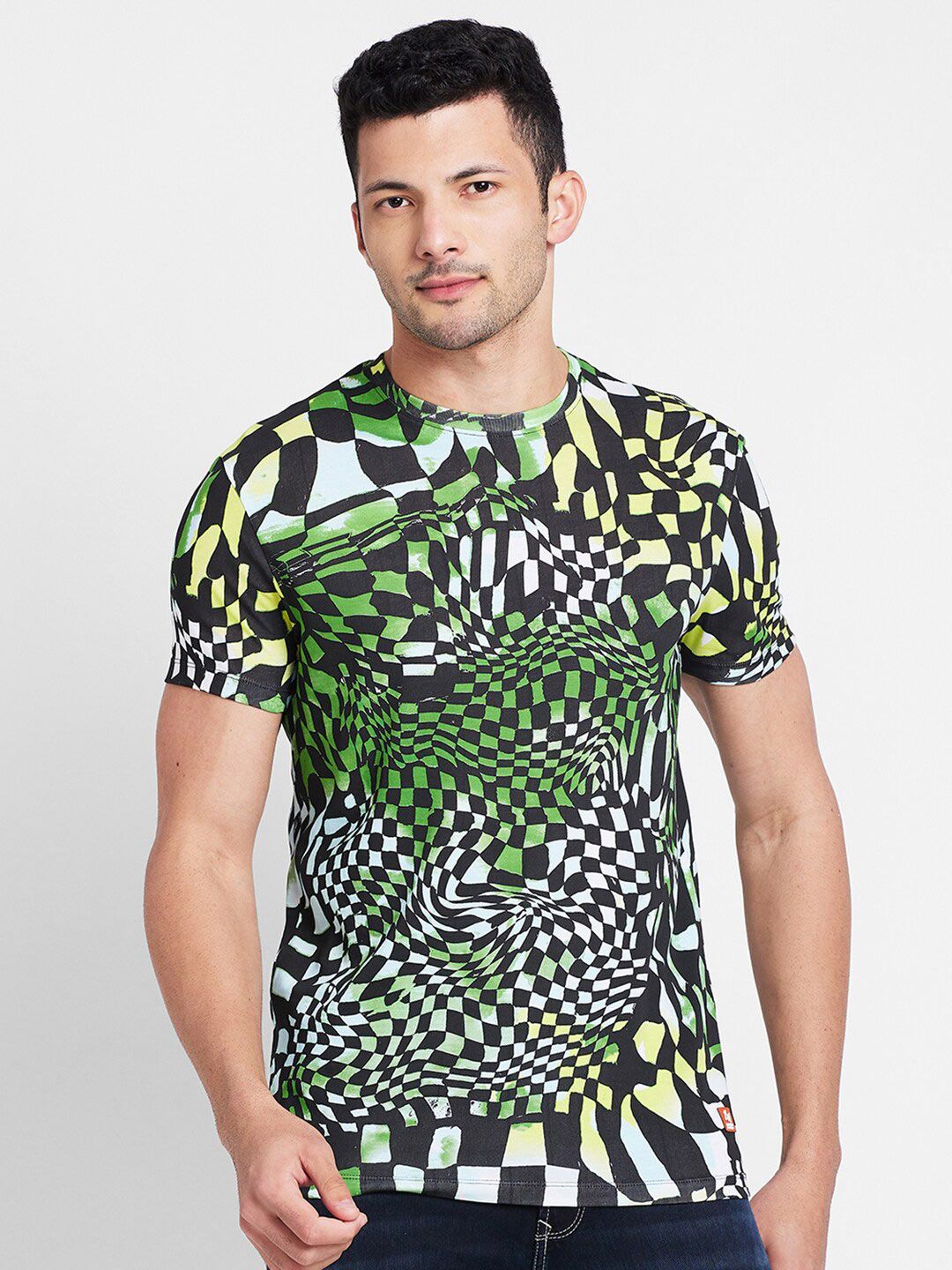 Being Human Abstract Printed Round Neck T-shirt