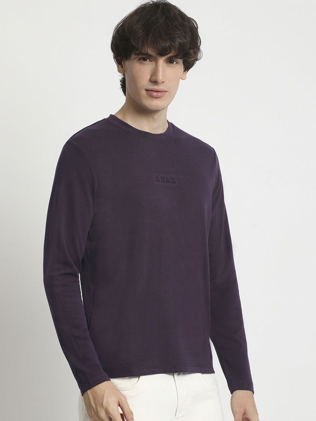 THE BEAR HOUSE Men Round Neck Solid T-shirt