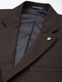 Raymond Notched Lapel Single Breasted Contemporary Fit Self Design Formal Blazers