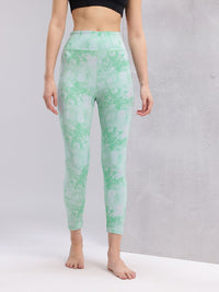 HRX by Hrithik Roshan Women Tie & Dye Mid-Rise Cropped Rapid-Dry Yoga Tights