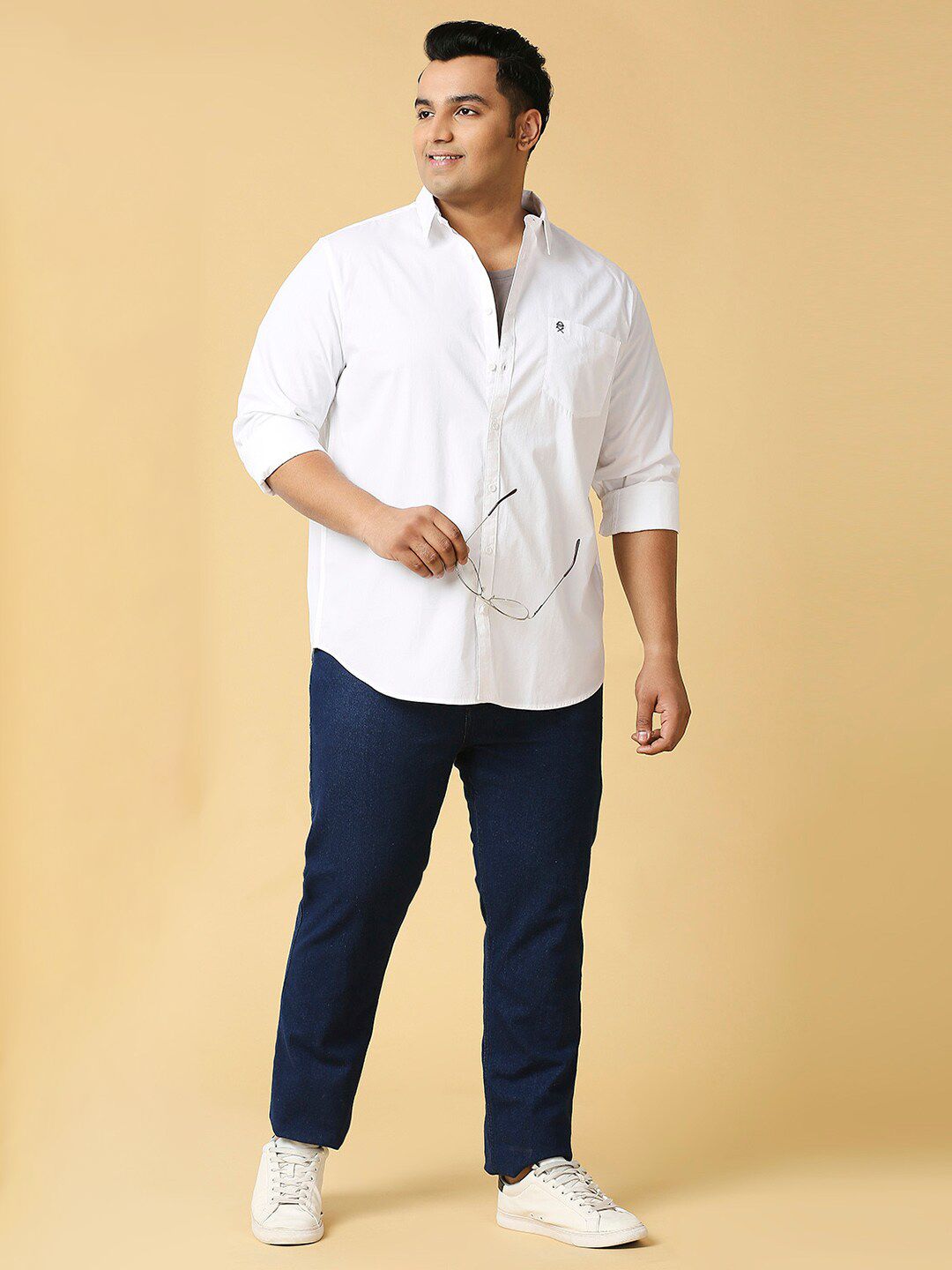 Thomas Scott Plus Size Classic Spread Collar Pure Cotton Casual Shirt