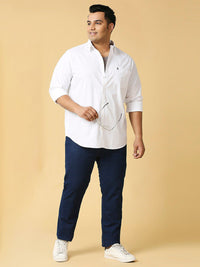 Thomas Scott Plus Size Classic Spread Collar Pure Cotton Casual Shirt