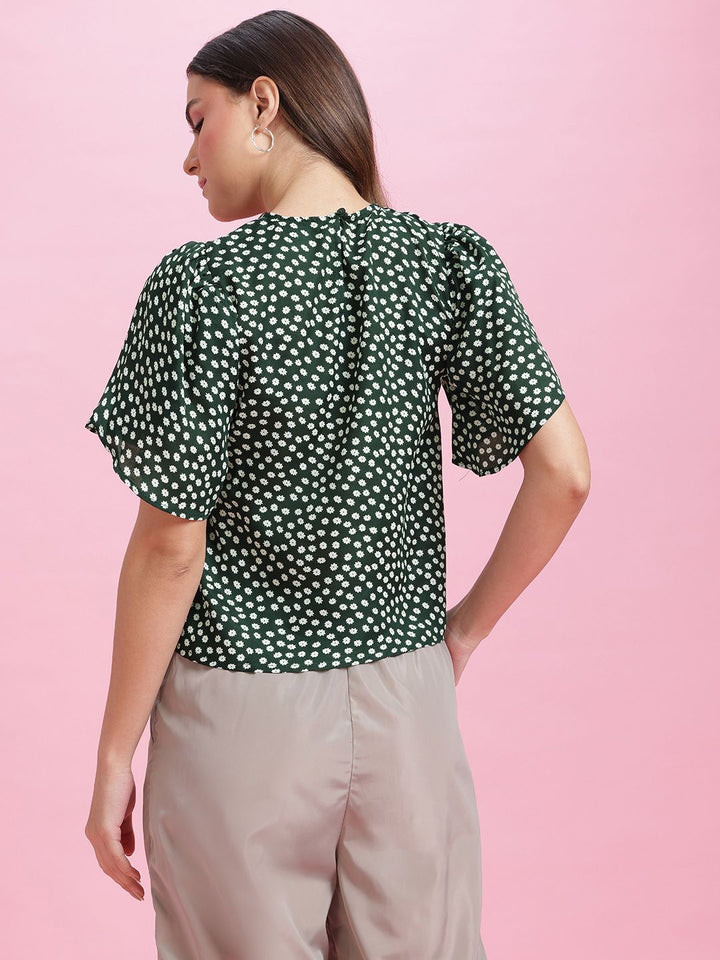 DressBerry Floral Print Puff Sleeve Top