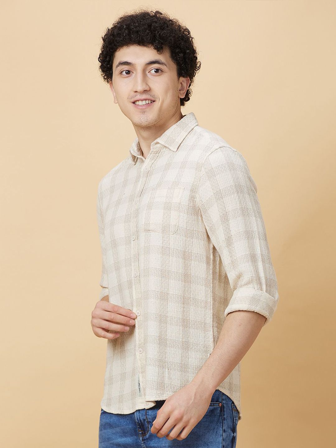 Being Human Men Slim Fit Opaque Checked Casual Shirt