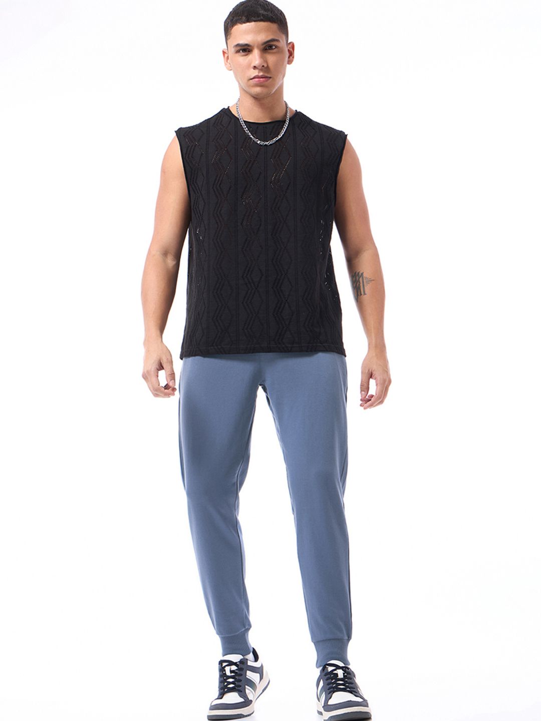 Bewakoof Men Blue Solid Joggers