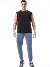 Bewakoof Men Blue Solid Joggers