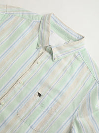 THE BEAR HOUSE Slim Fit Vertical Stripes Button-Down Collar Cotton Casual Shirt