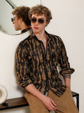 Campus Sutra Men Comfort Fit Abstract Printed Spread Collar Cotton Casual Shirt