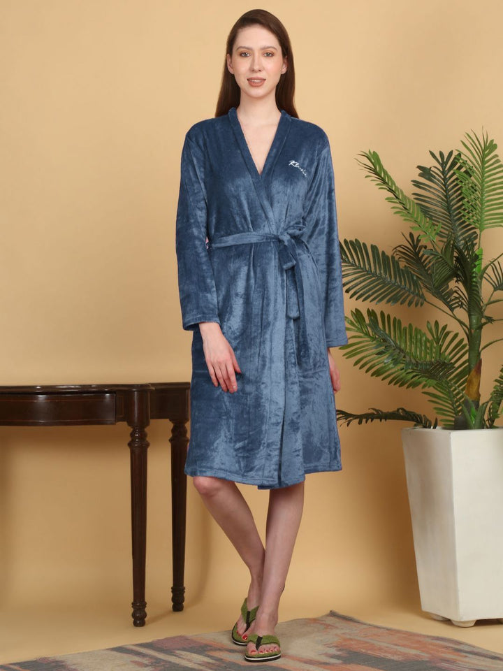 KLOTTHE Wool Bath Robe With Belt