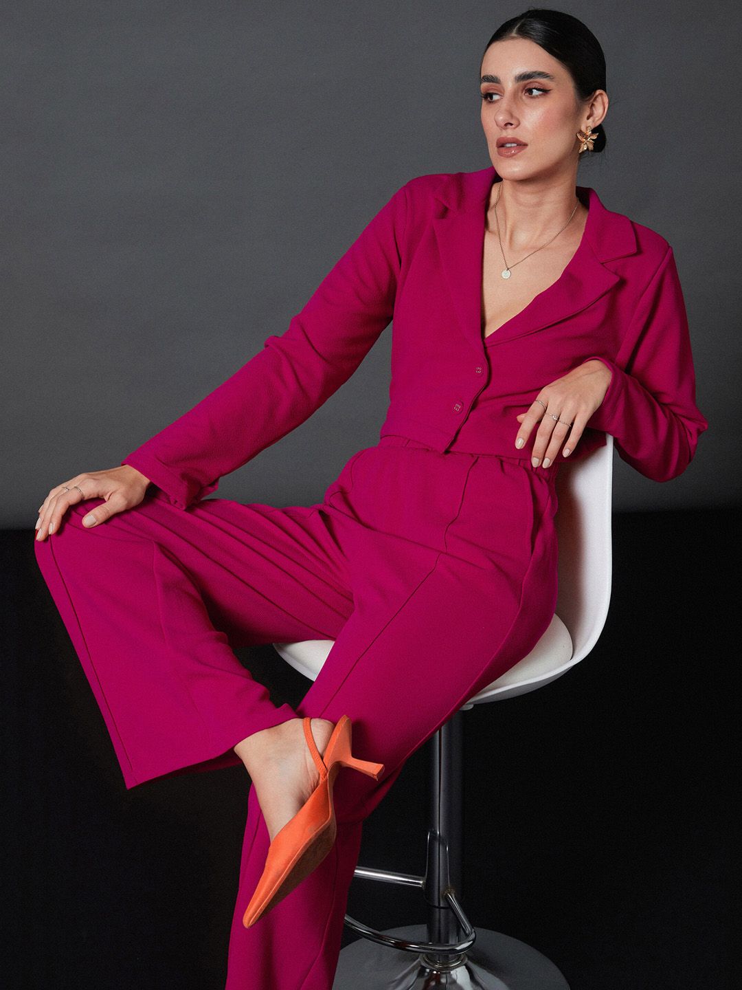 SASSAFRAS worklyf Crop Blazer With Palazzos