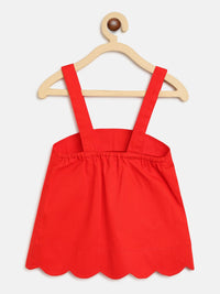 Nauti Nati Red Solid Cotton A-Line Dress