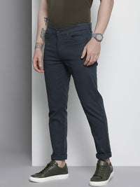 The Indian Garage Co Men Navy Blue Slim Fit Chinos