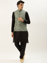 SOJANYA Kurta Biasa Kolar Mandarin Dengan Jaket Churidar & Nehru