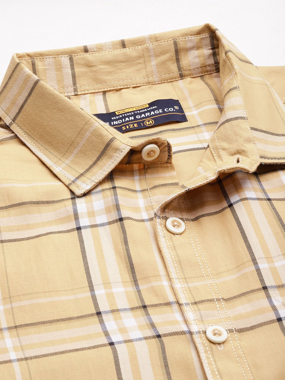 The Indian Garage Co Men Slim Fit Opaque Checked Casual Shirt