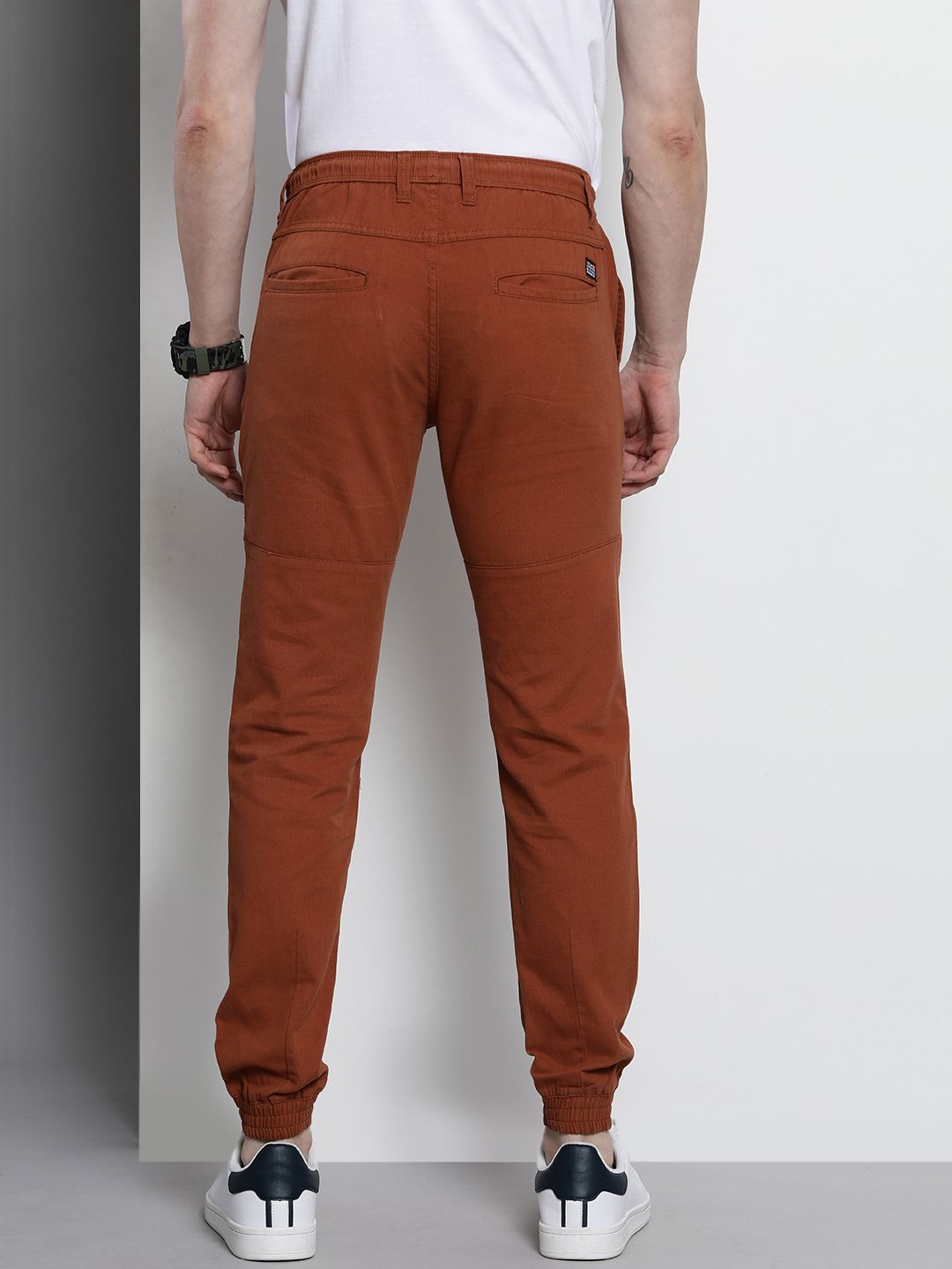 The Indian Garage Co Men Rust Joggers Trousers