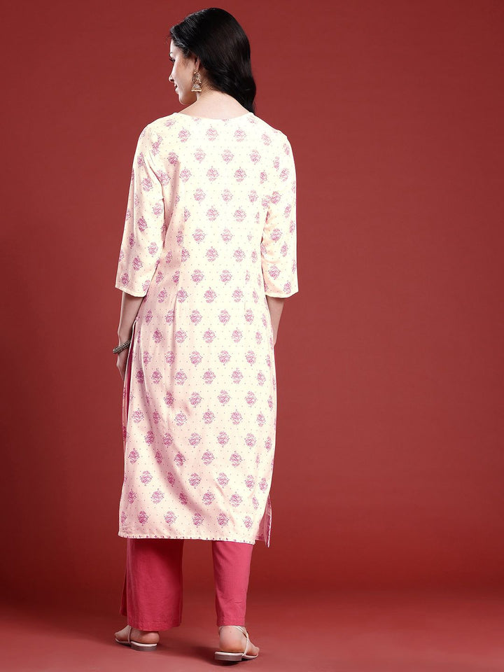 Anouk Floral Printed Straight Kurta