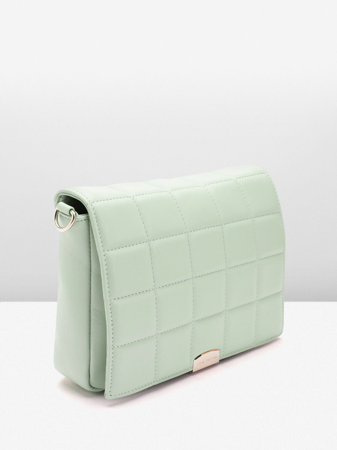 Lino Perros Women Textured Structured Sling Bag with Quilted Detail