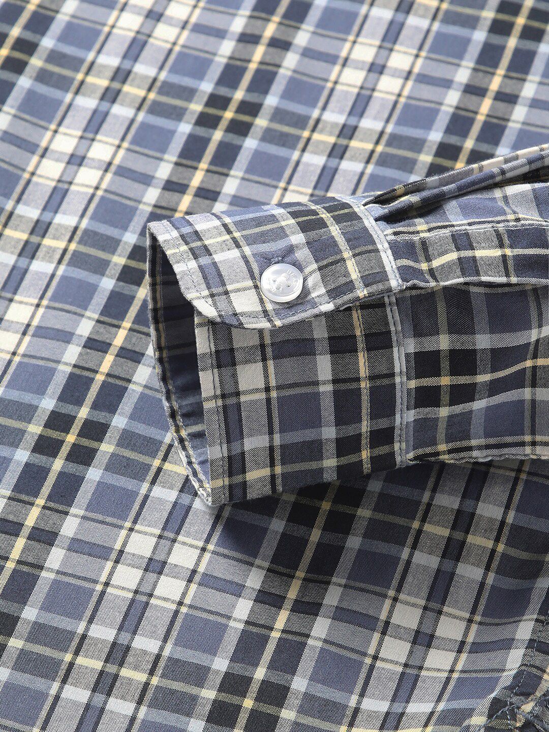THE BEAR HOUSE Slim Fit Checked Pure Cotton Casual Shirt