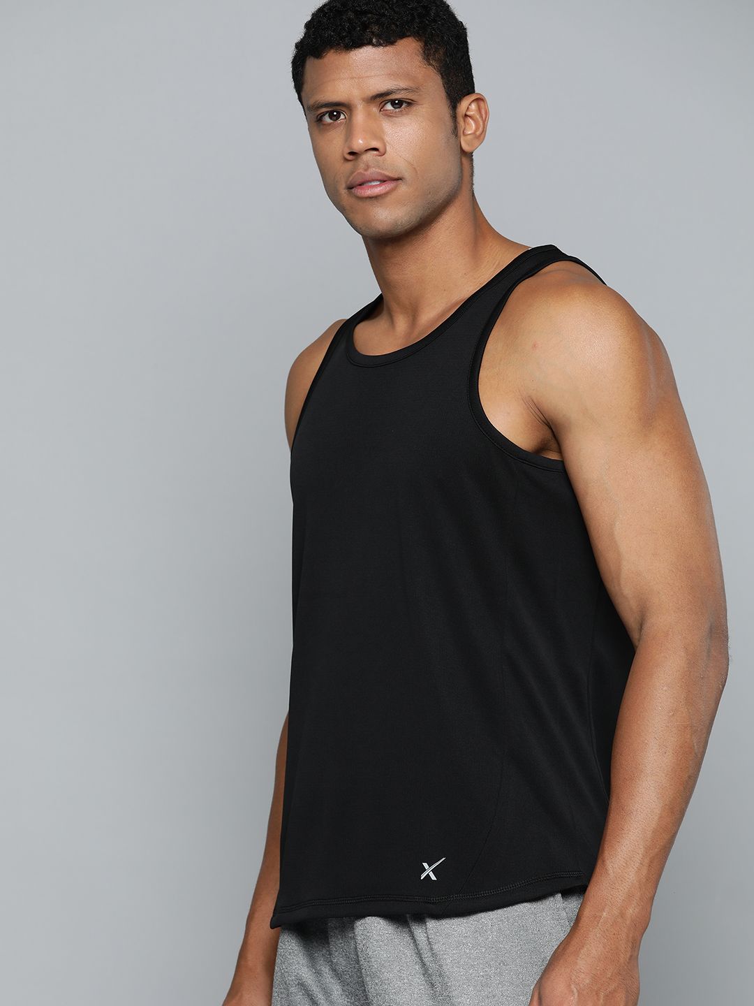 Hrx oleh Hrithik Roshan Brand Logo Print Running Tank T-Shirt