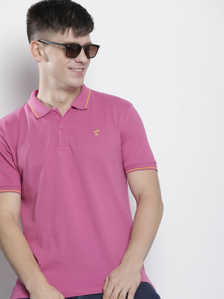 The Indian Garage Co Men Solid Polo Collar T-shirt