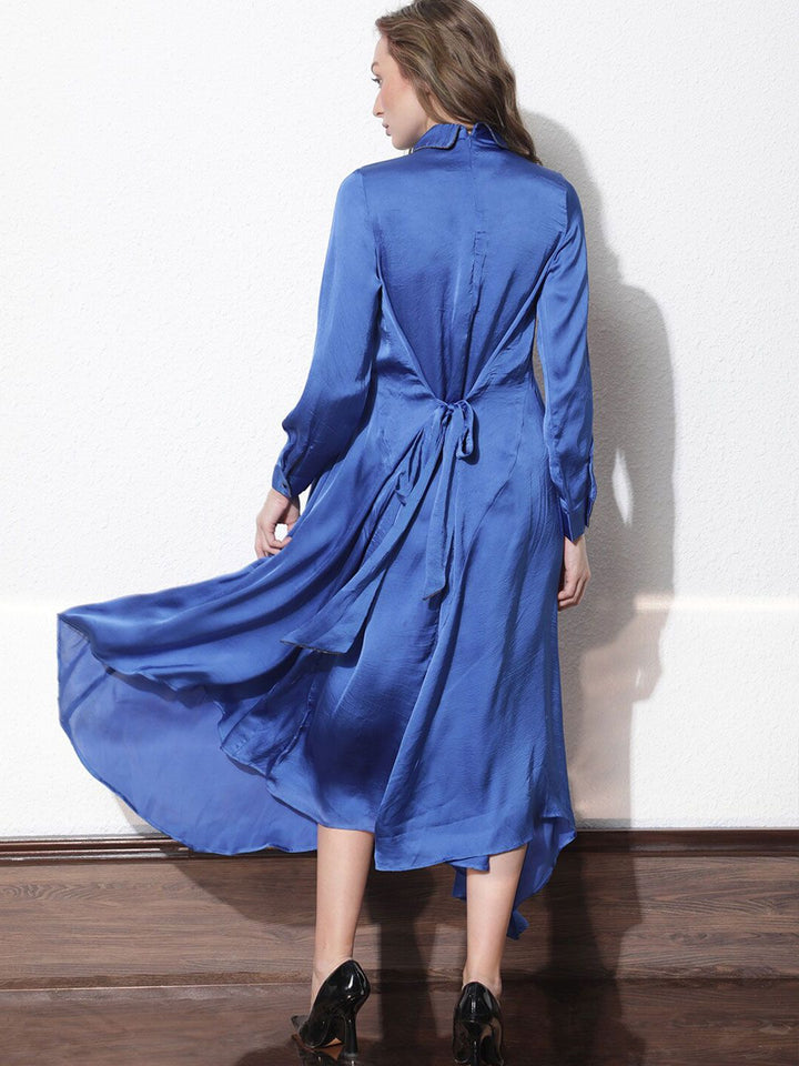 RAREISM Shirt Collar A-Line Midi Dress