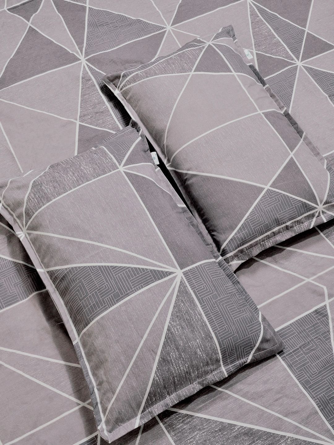 Moda Rapido X KLOTTHE Ungu & Kelabu Geometrik 300 TC Cadar King dengan 2 Sarung Bantal