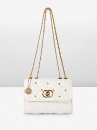 DressBerry Textured Structured Shoulder Bag with Quilted