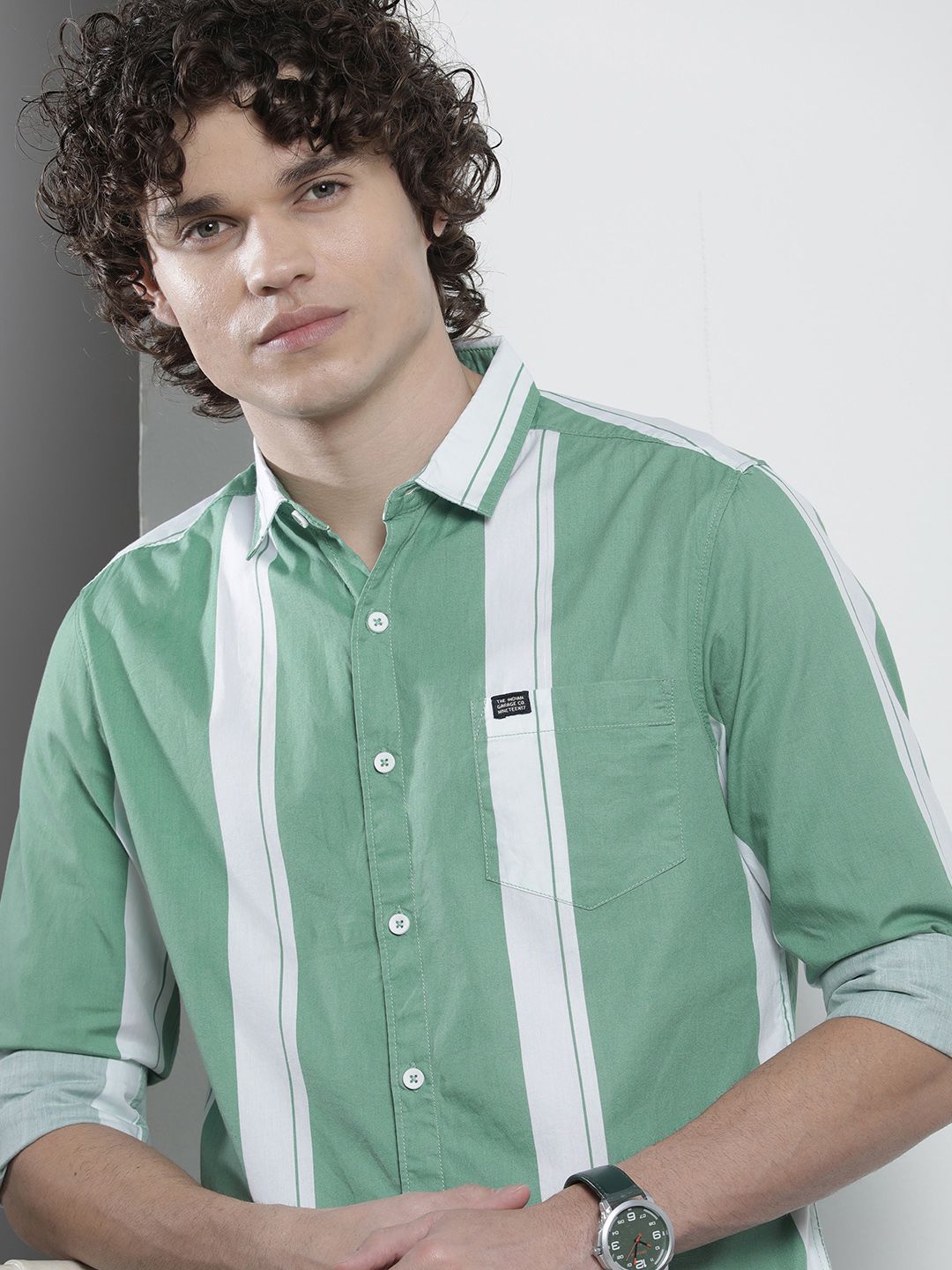 The Indian Garage Co Men Striped Casual Shirt