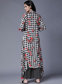 Vishudh Women Black & White Printed Kurta with Palazzos