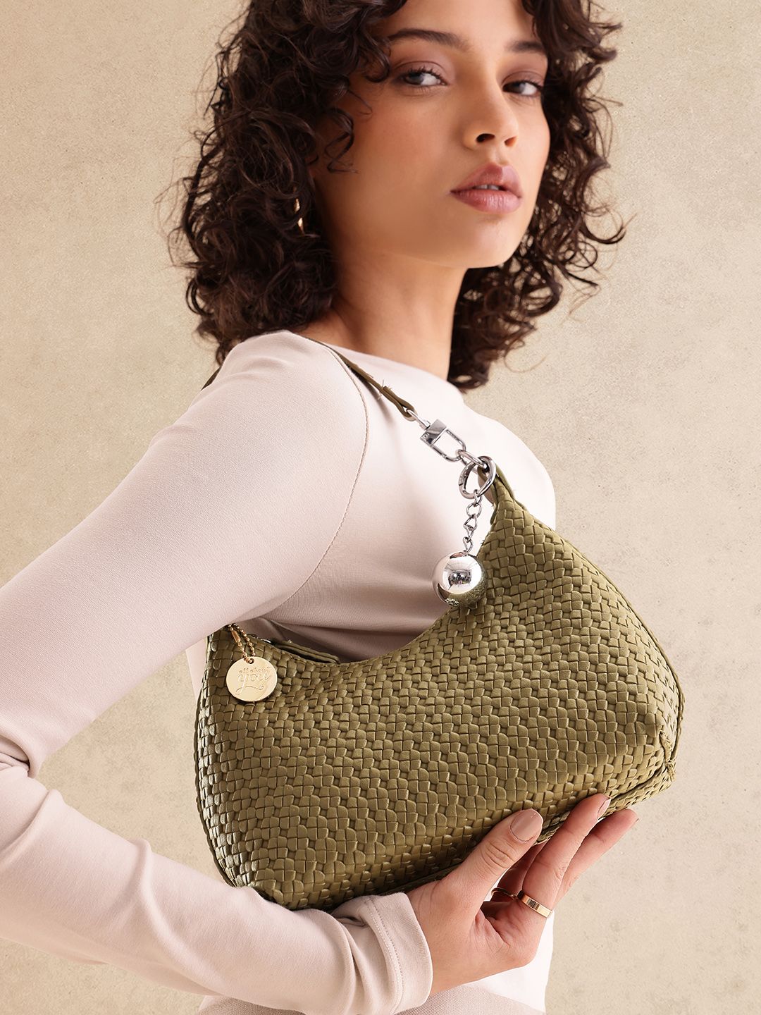 all about you Textured Structured Hobo Bag