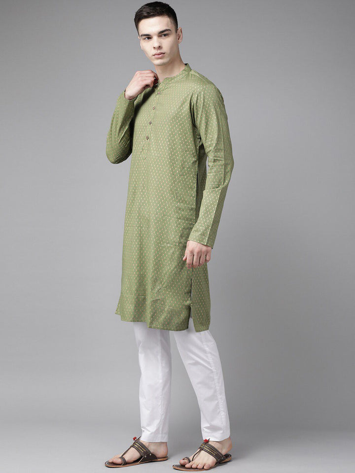 See Designs Ethnic Motifs Printed Mandarin Collar Straight Pure Cotton Kurta