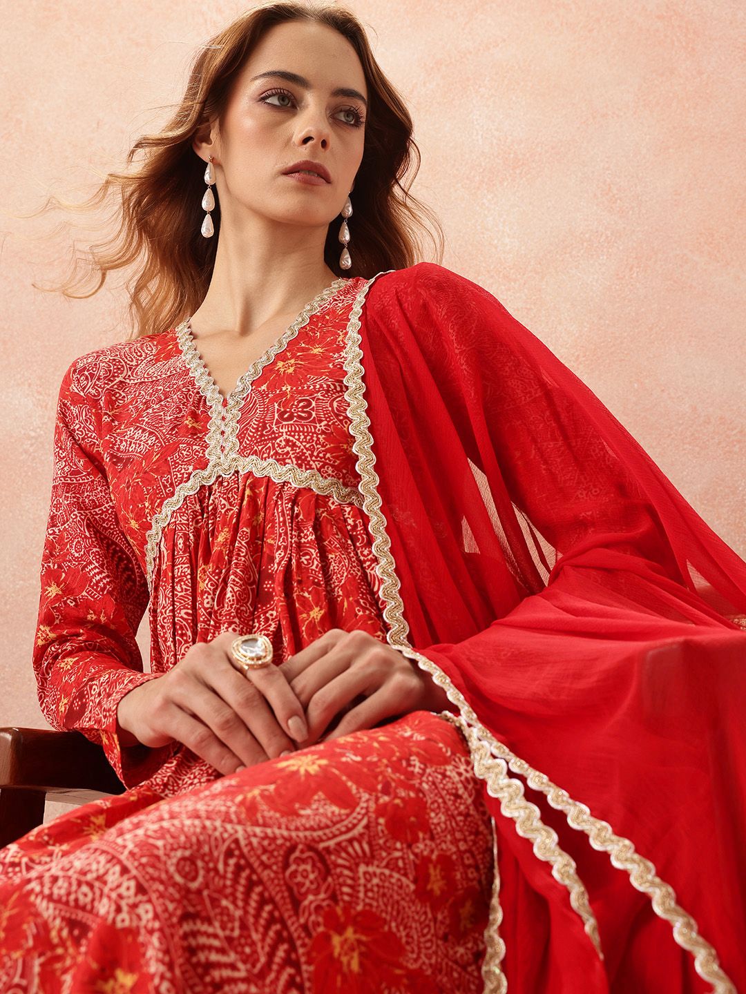 all about you Lace Taping Ethnic Dress