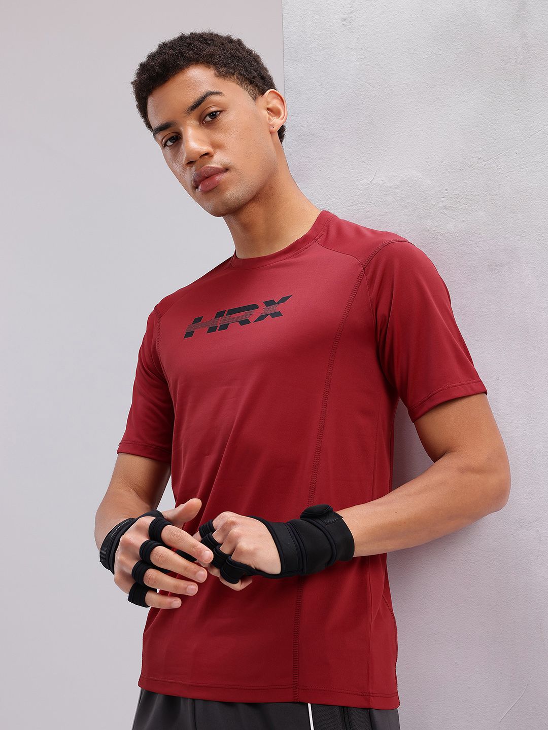HRX by Hrithik Roshan Men Brand Logo Printed Rapid-Dry Training T-shirt