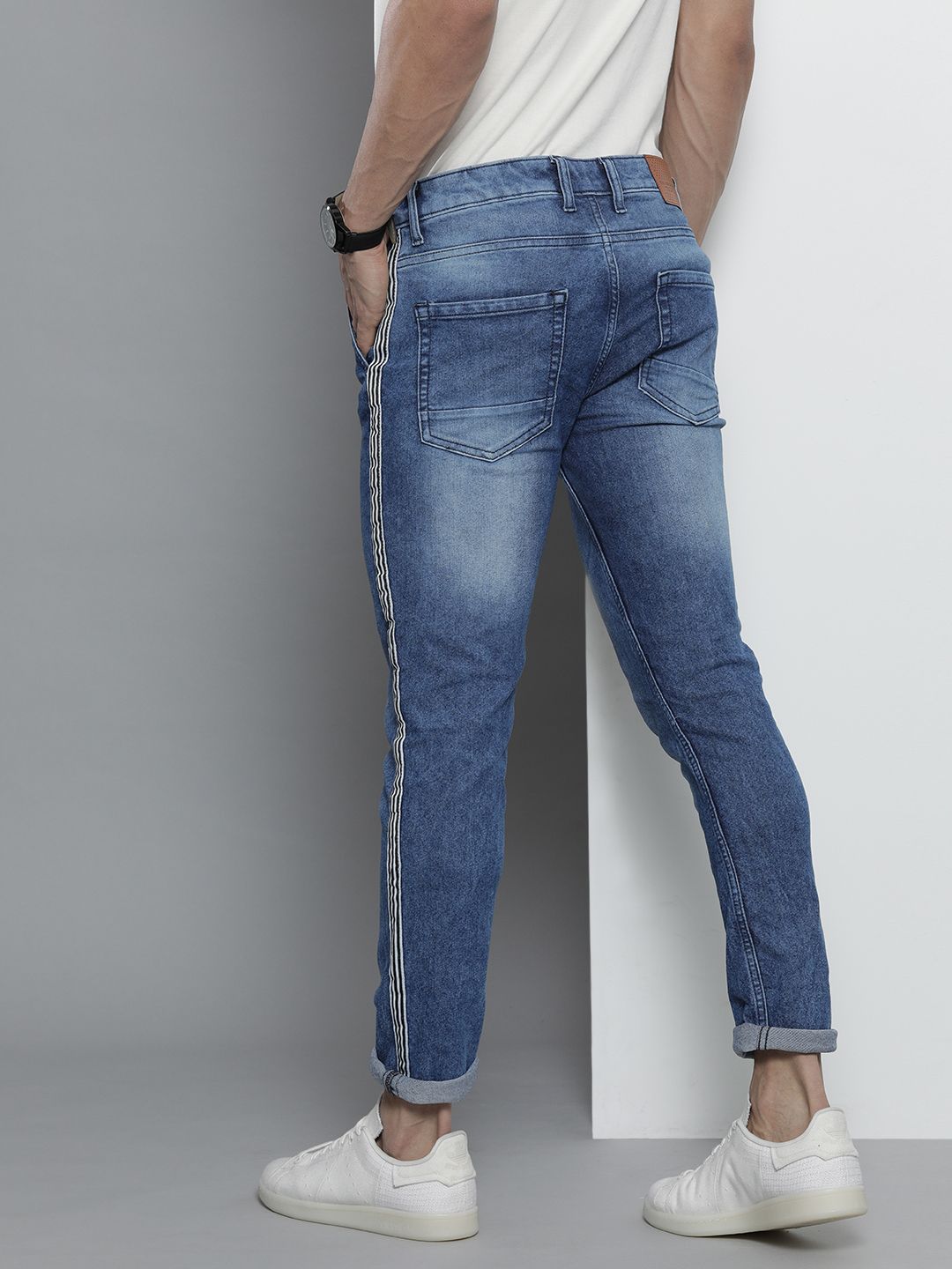 The Indian Garage Co Men Blue Slim Fit Stretchable Jeans