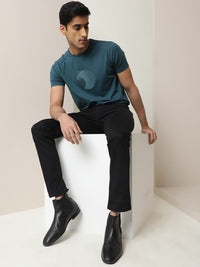 RARE RABBIT Men Poke Mid Rise Cotton Slim Fit Trouser