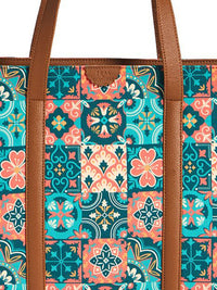 TEAL BY CHUMBAK Women Ethnic Motifs Printed Tote Bag