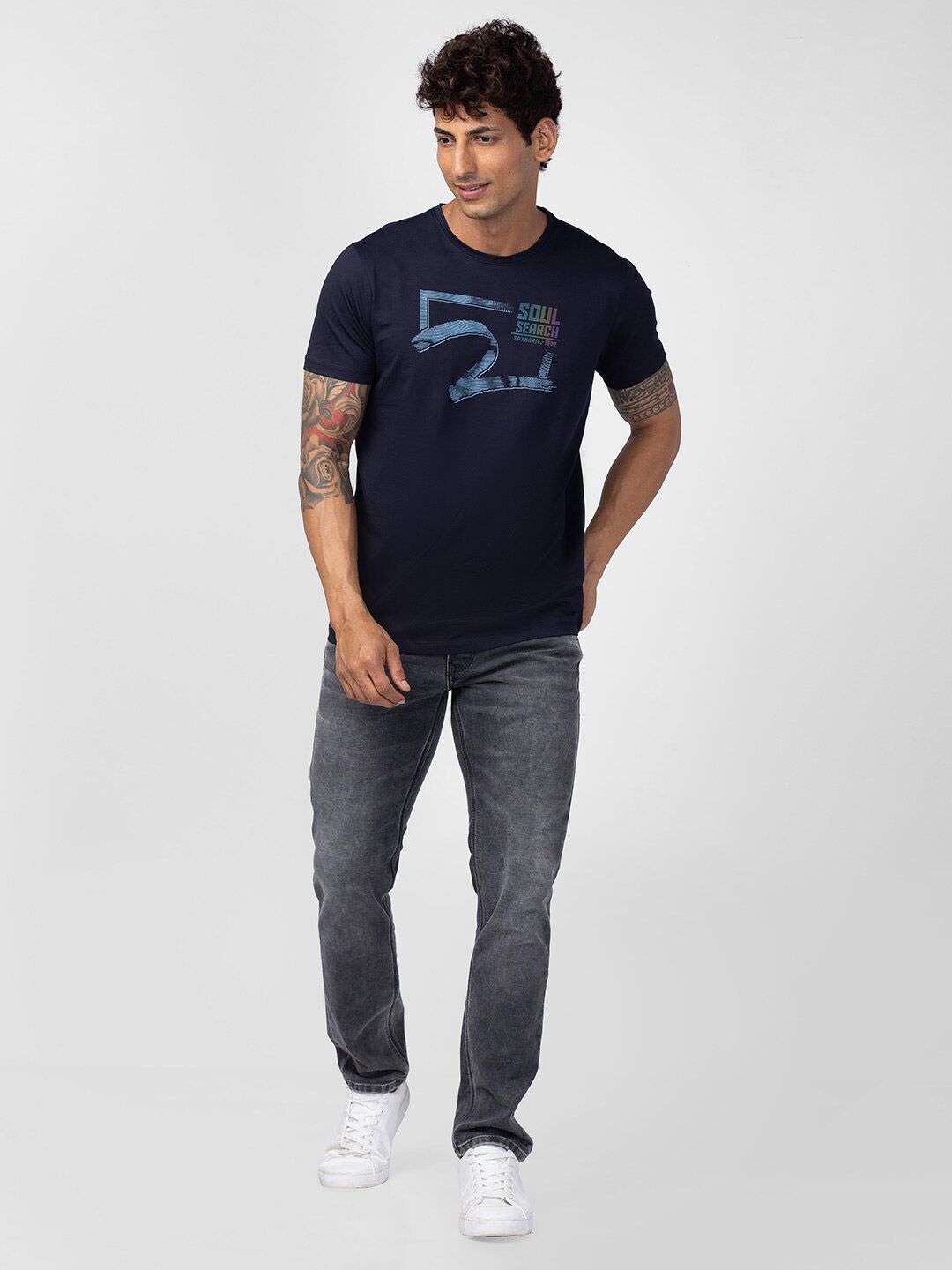 SPYKAR Men Typography Printed Cotton T-shirt