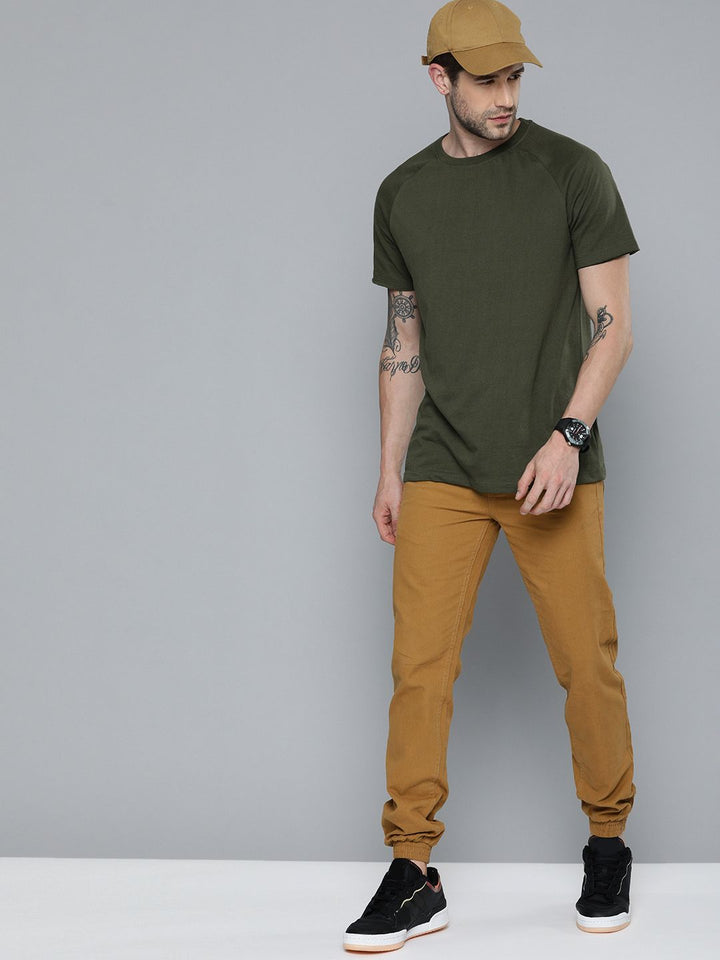 The Indian Garage Co Men Khaki Joggers Trousers