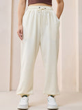 Bewakoof Gardenia Beige Wanita Besar Santai Fit Cotton Jogger