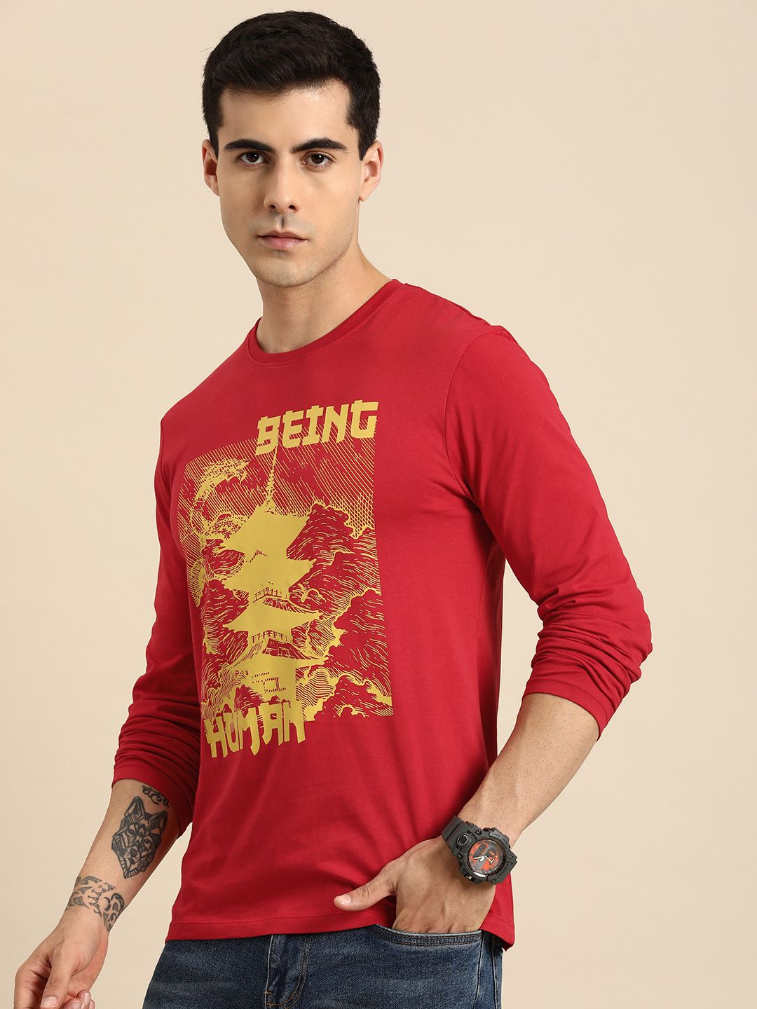 Being Human Printed Pure Cotton T-shirt