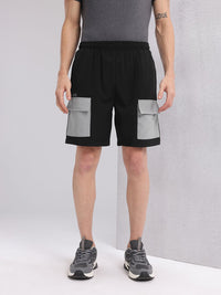 HRX by Hrithik Roshan Men Colourblocked Mid-Rise Cargo-Style Lifestyle Shorts