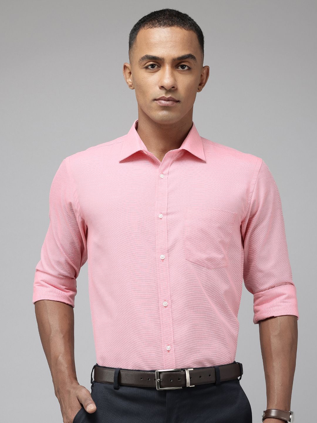 Park Avenue Slim Fit Self Design Opaque Formal Shirt