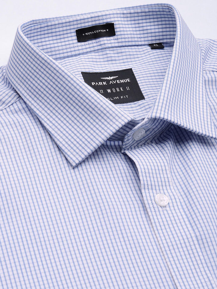 Park Avenue Pure Cotton Slim Fit Micro Checks Opaque Formal Shirt